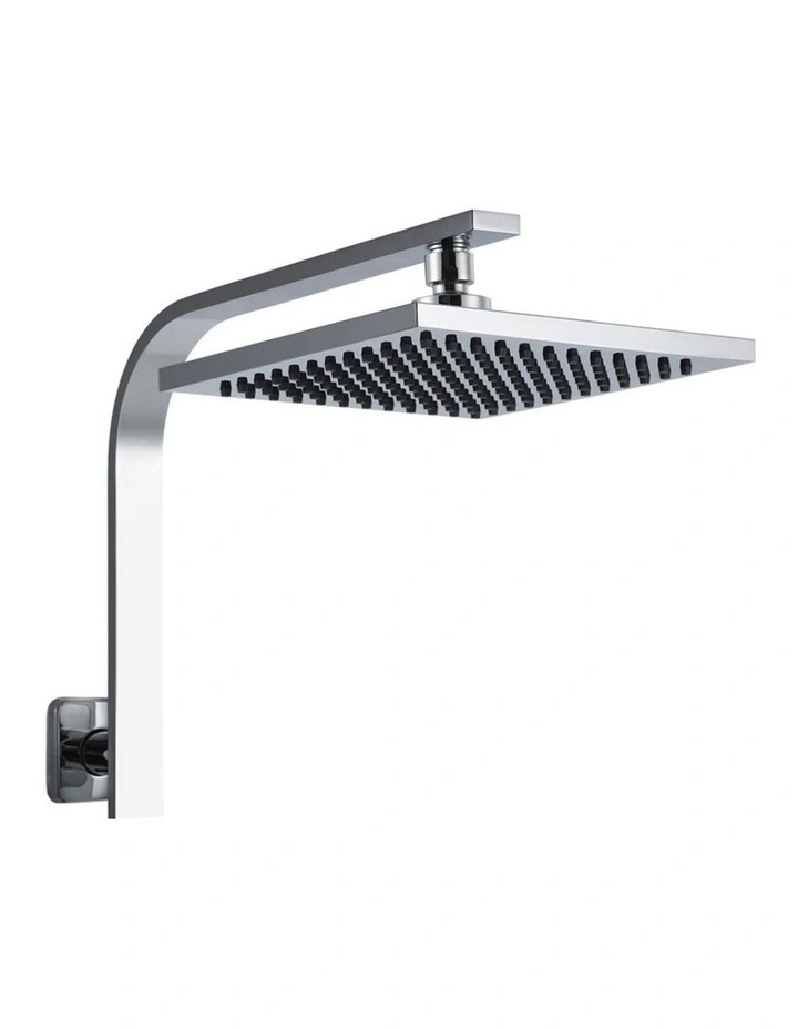 8 Inch Wall Arm Square High Pressure Rain Shower Head in Chrome