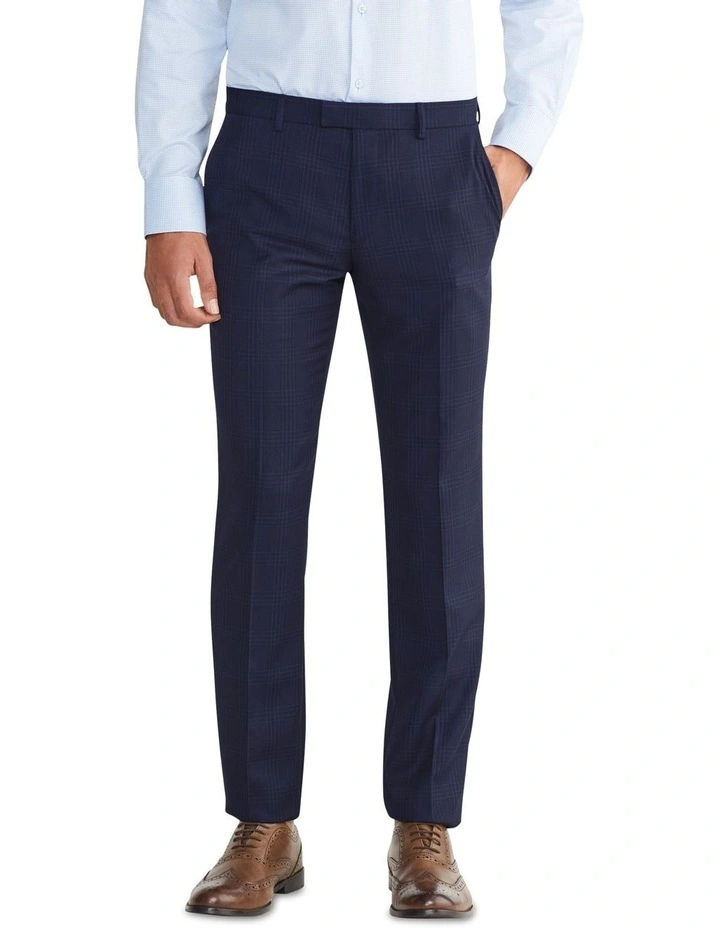 Tailored Birdseye Check Suit Pant in Blue