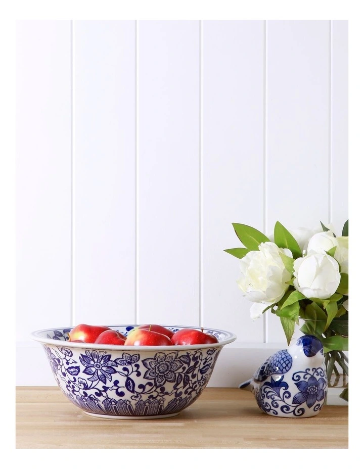 Hand Painted Decorative Bowl 29x11cm in Blue