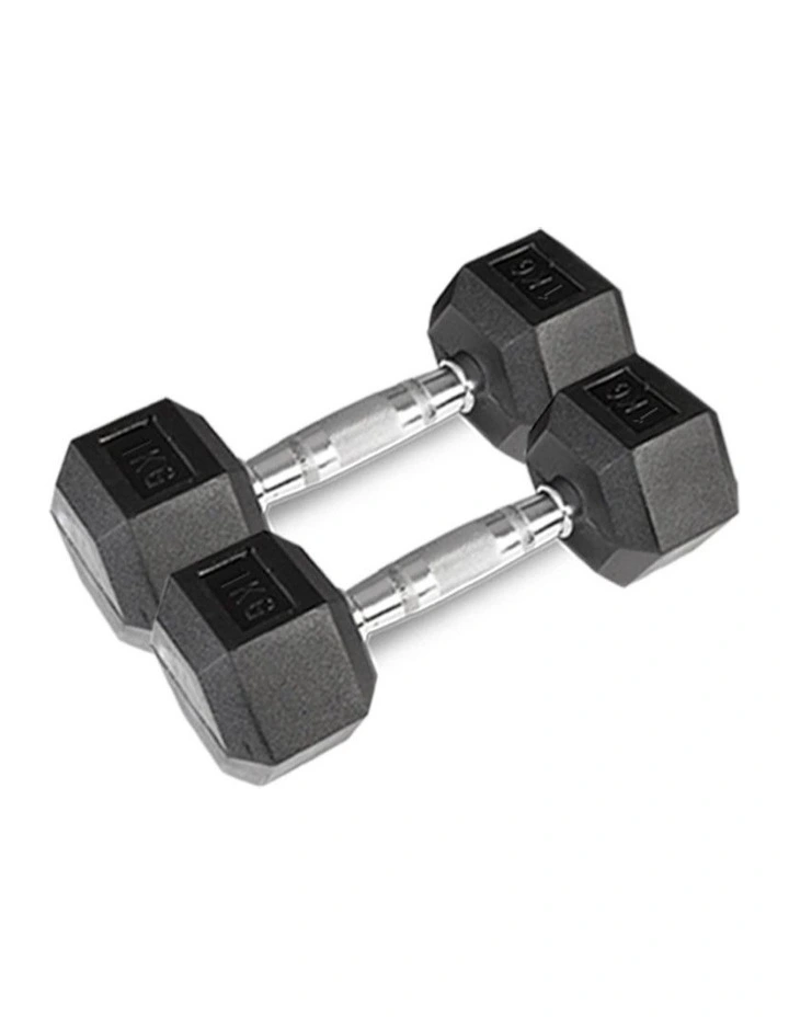 Hex Dumbbell 1kg to 3kg (Set) in Black