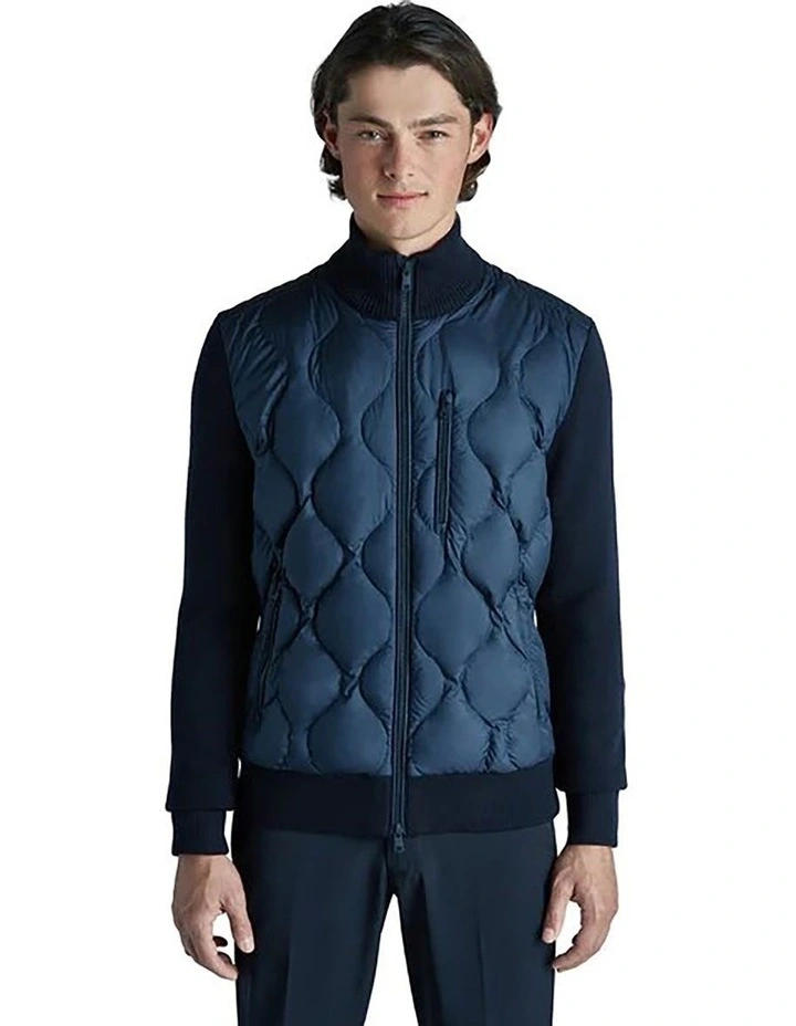 Sweater Knit Puffer in Navy