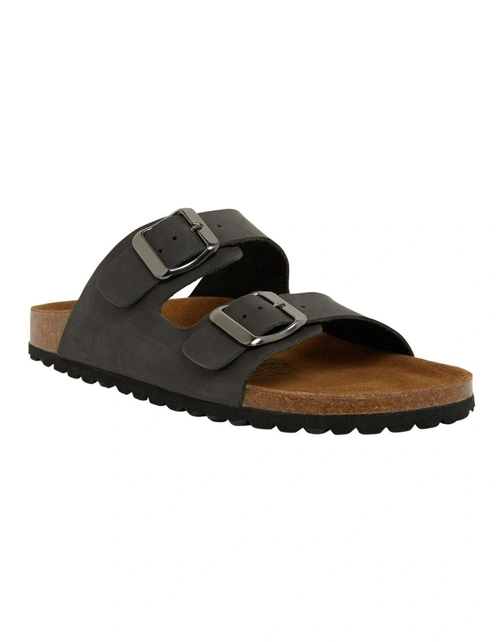 Florida Black Oily Nubuck Sandals