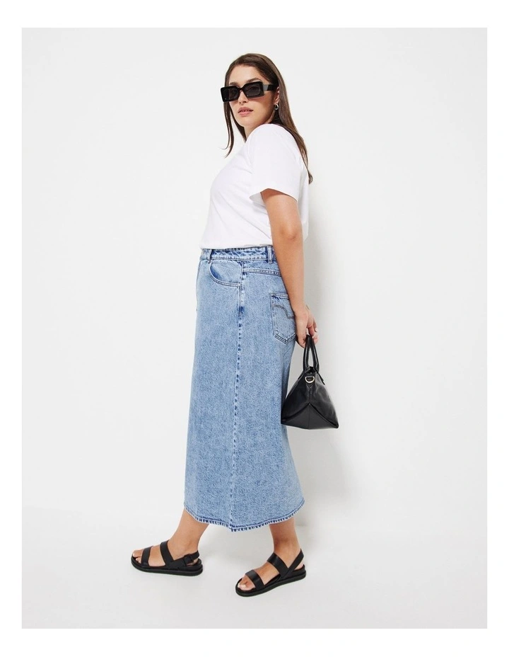 The Relaxed Side Split Tee in White