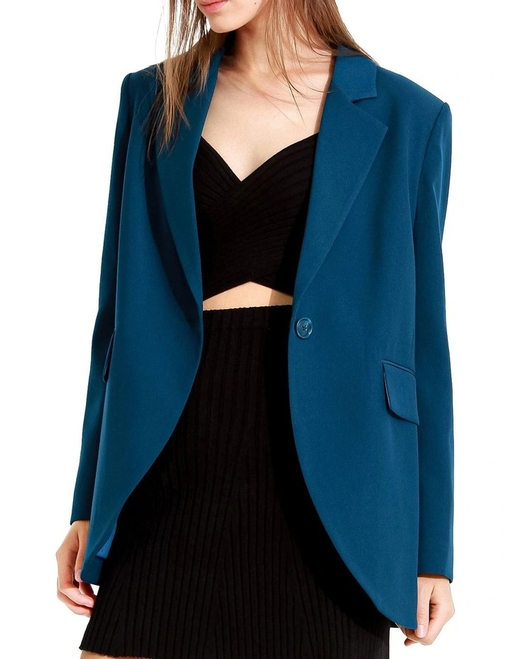 Unchained Heart Blazer in Teal