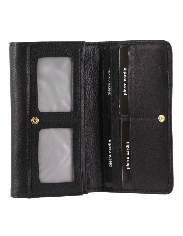 Italian Leather Multi-Compartment Wallet in Black