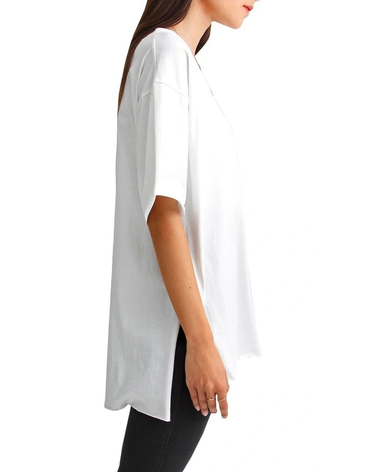 Brave Soul Oversized T-Shirt in White