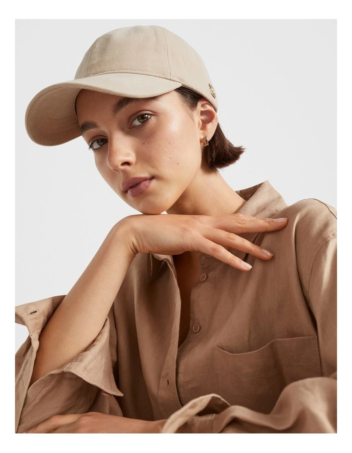 Logo Detail Cap in Natural