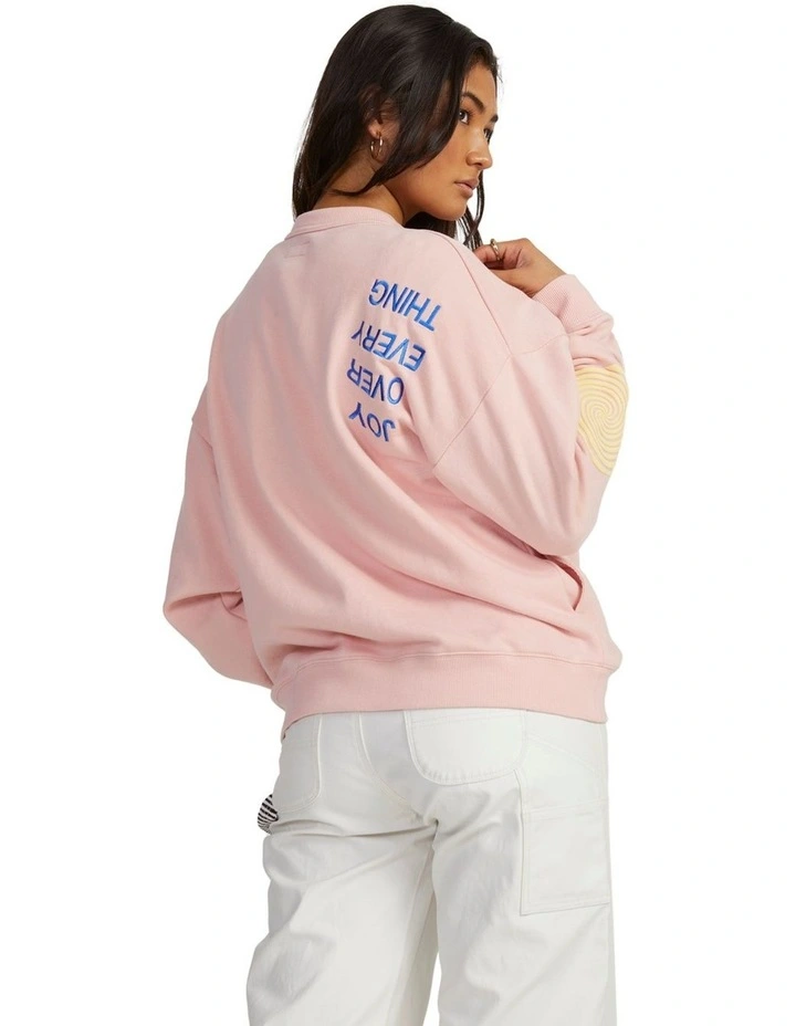 Almost Everything Pocket Crew Sweatshirt in Pink