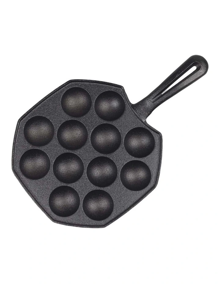 Cast Iron Takoyaki Fry Pan 18cm in Black