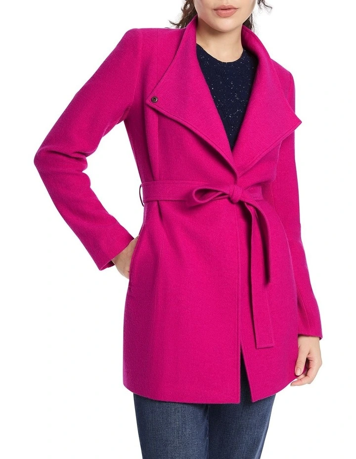 Ruby Felted Wool Coat in Pink