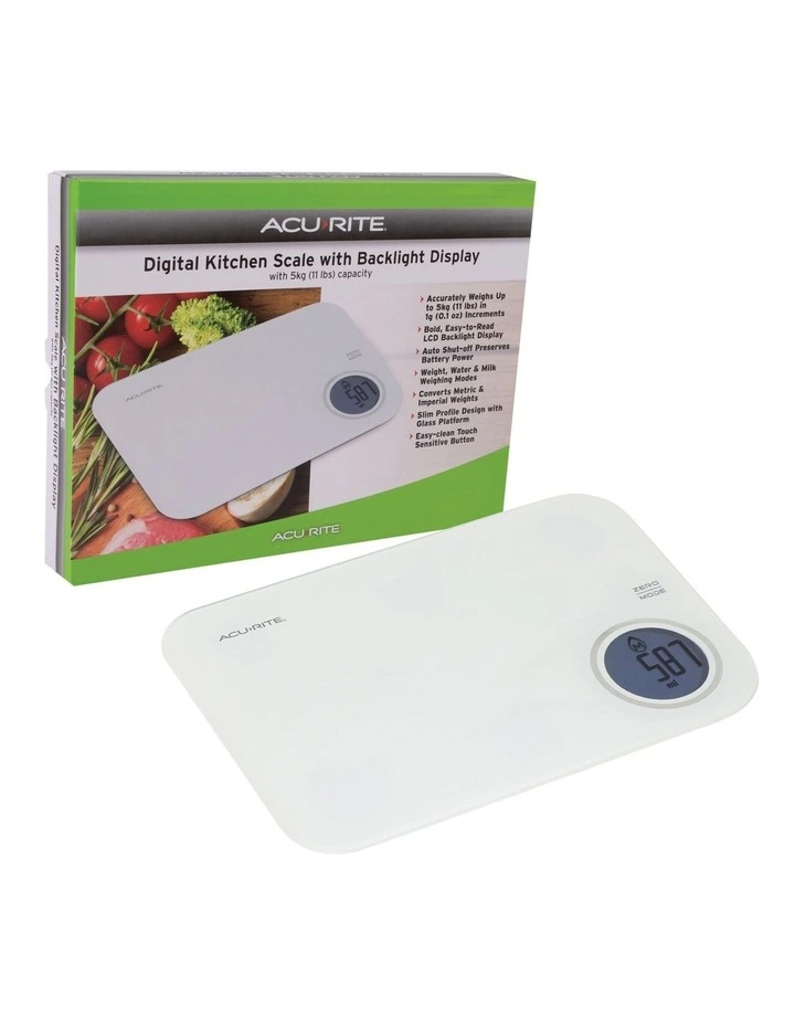 Stella Digital Scale W/ Backlight Display 1g/5kg White