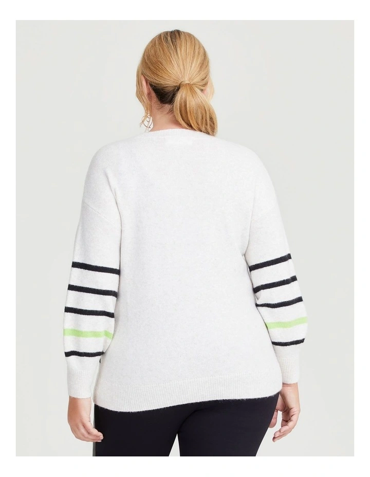 Love Stripe Jumper in Oatmeal Marle