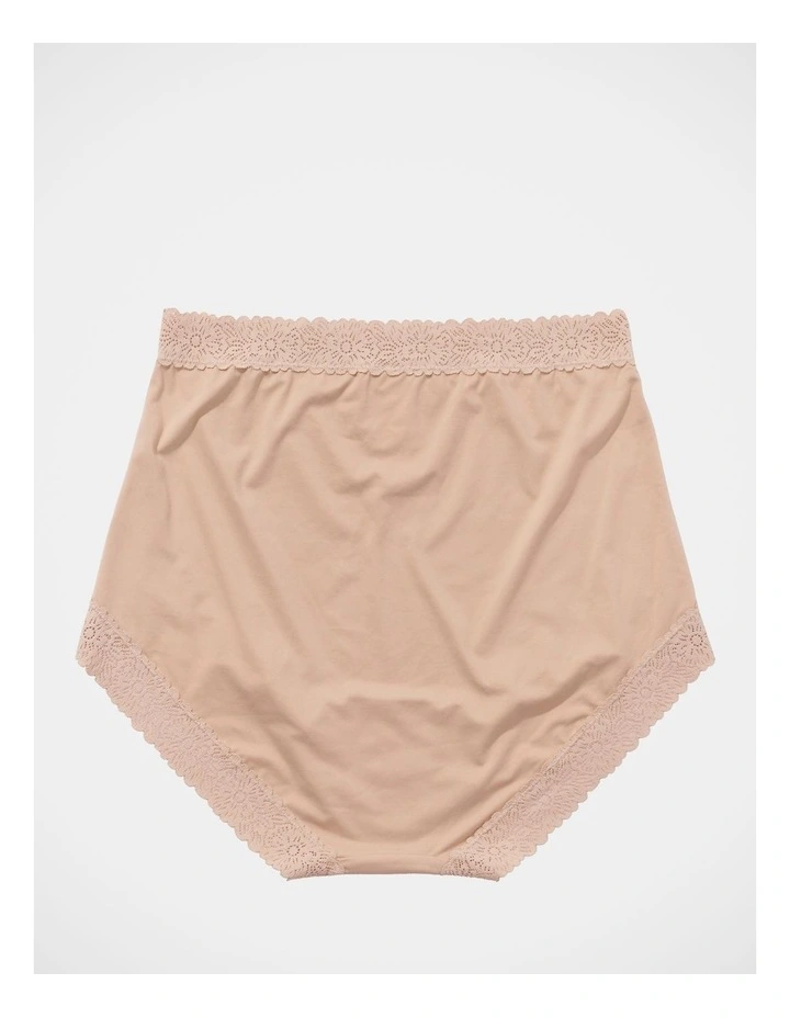 Sunnie Blossom Lace High Waisted Boybrief Underwear in Beige
