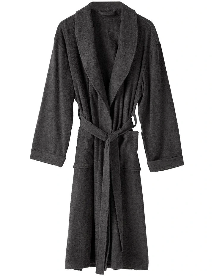 Terry Robe in Charcoal