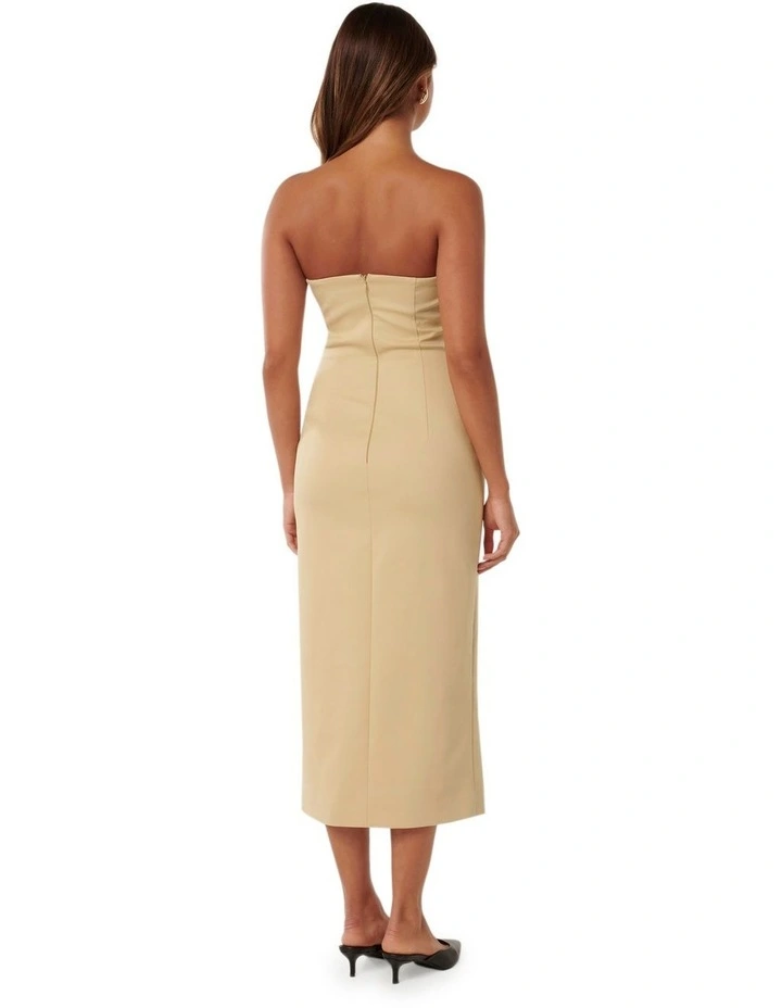 Natty Strapless Suit Dress in Camel