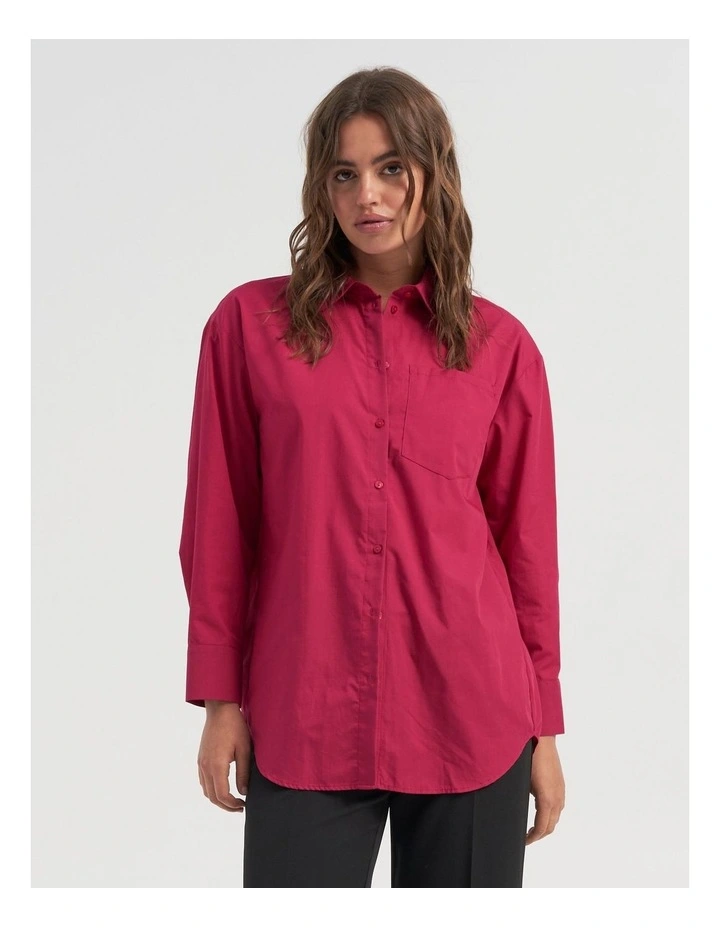 Novia Long Sleeve Shirt in Cerise