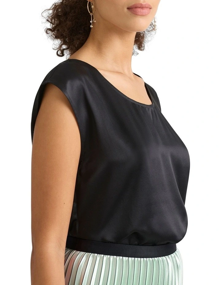 Edwina Silk Top in Black