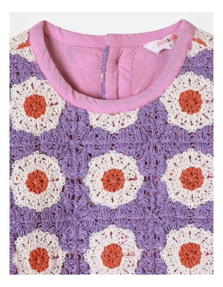 Matilda Crochet Dress in Lavender