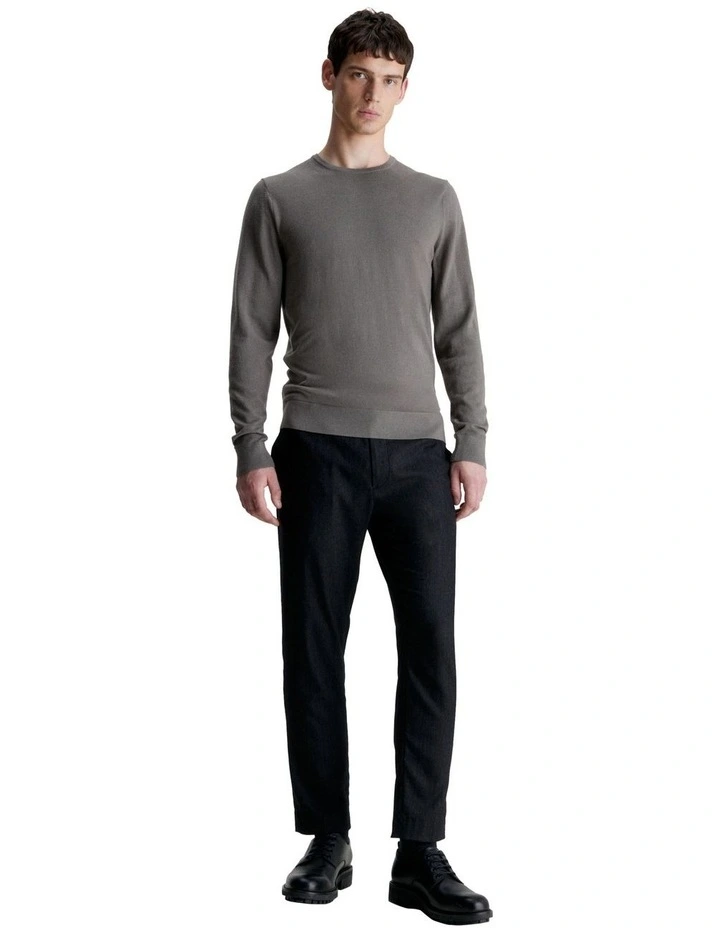 Merino Crew Neck Knit in Beige
