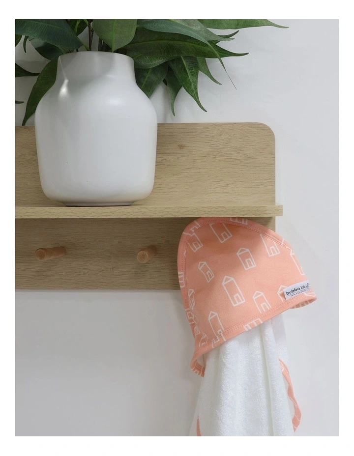 Nordic Hooded Towel in Coral