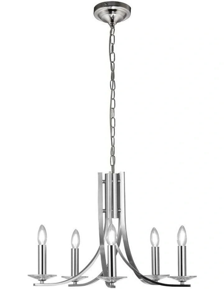 Corrine 5 Light Chandelier Light Satin Chrome