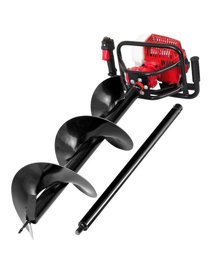 Petrol Post Hole Digger 80cc in Red/Black