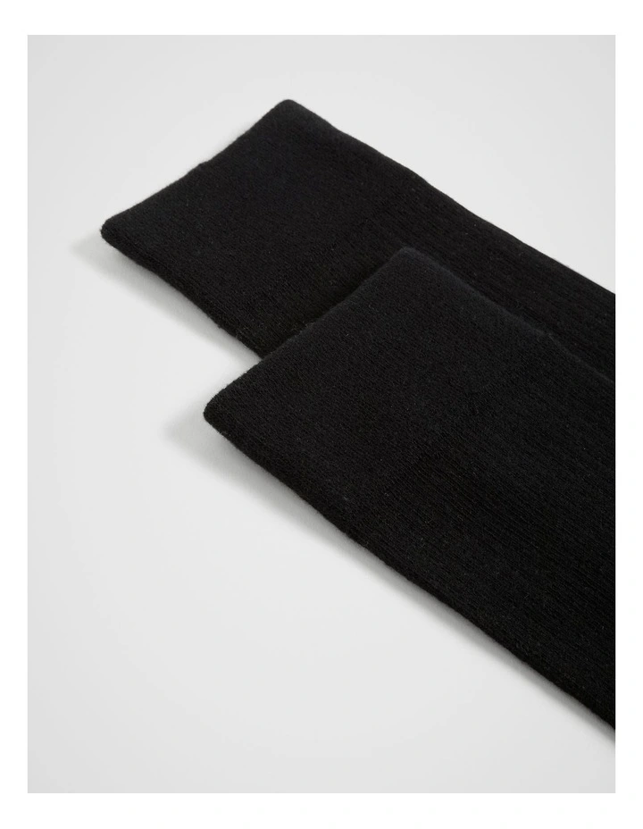 Wide Welt Boot Sock in Black