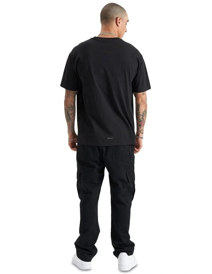 East-7 Heavy Box Fit Tee in Jet Black