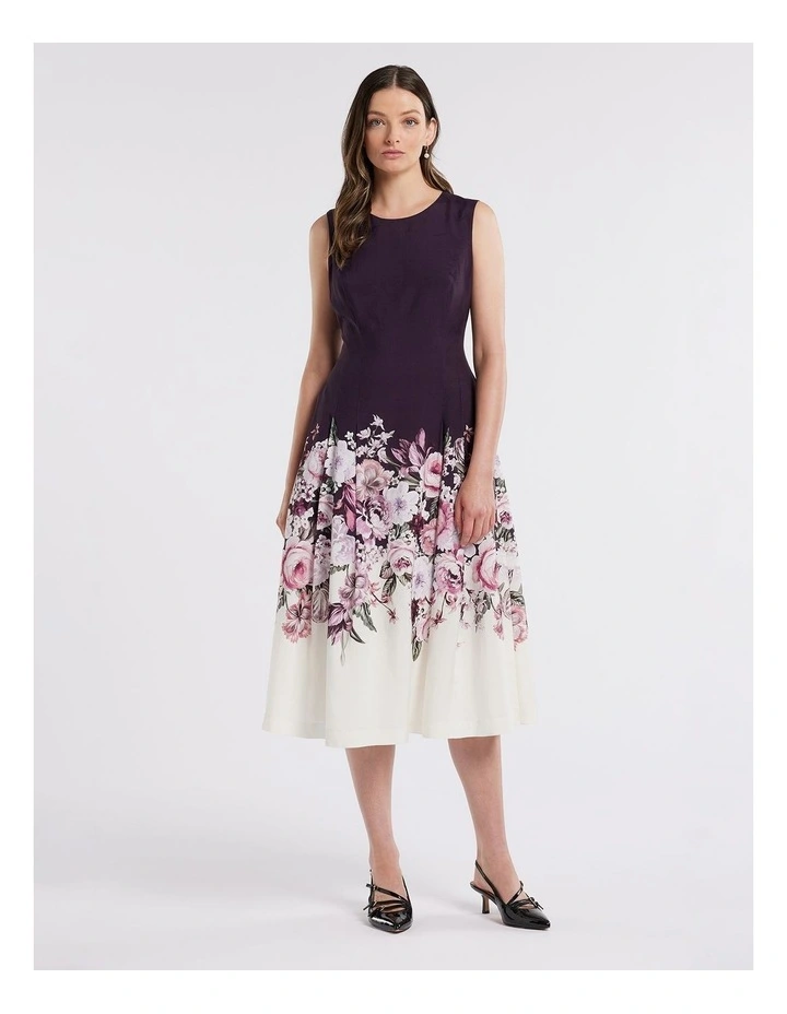 Renaissance Floral Dress in Purple