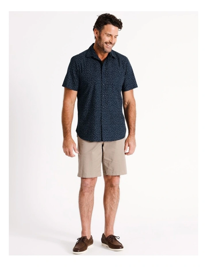 Taylor Short Sleeve Print Shirt in Navy