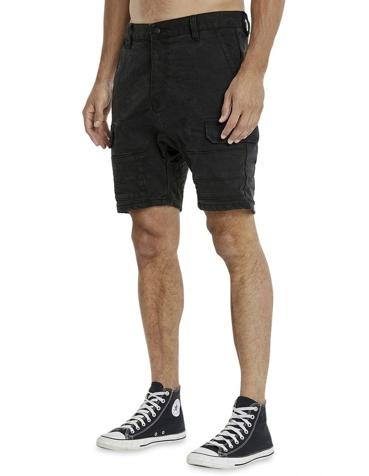 Salem Cargo Short in Obsidian Black