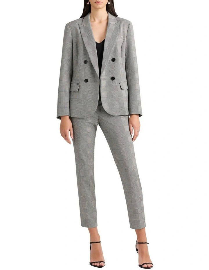 Pia Check Blazer in Black/White