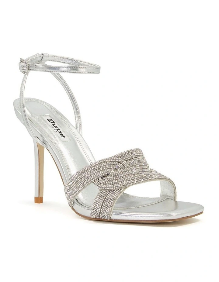 Marilyn Heeled Sandal in Silver