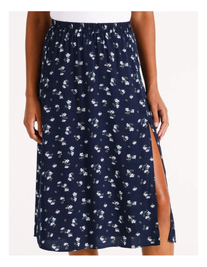 Judy Midi Skirt in Navy Blazer