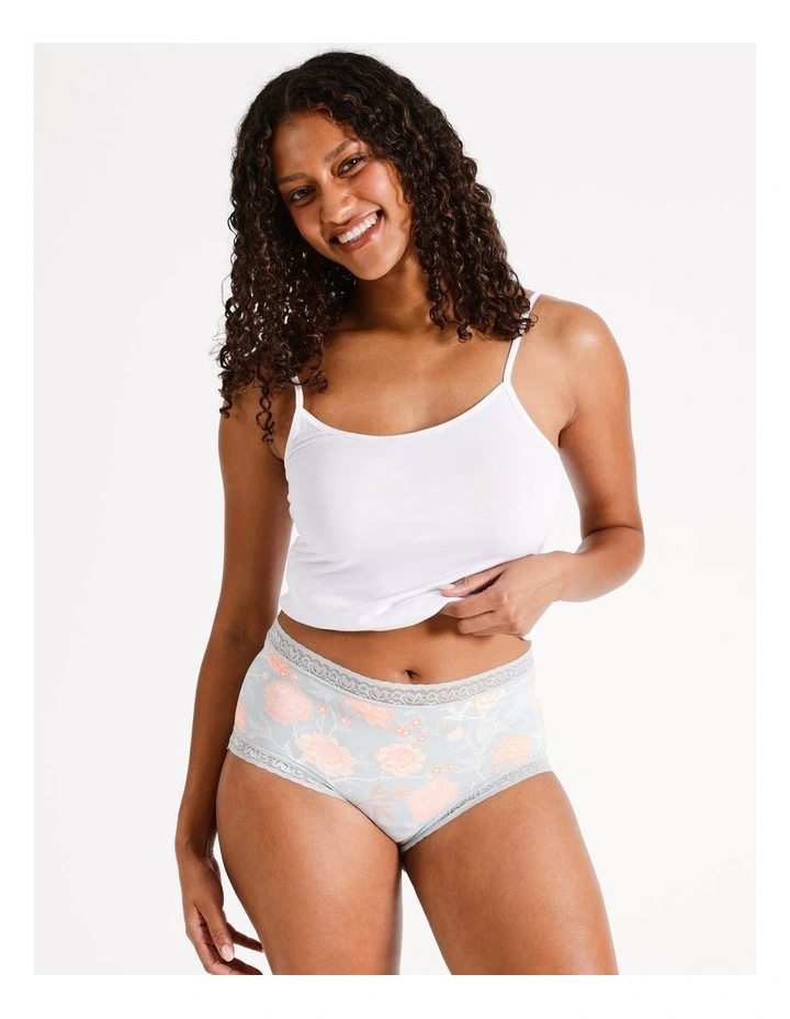 Smooth Lace Full Brief in Grey