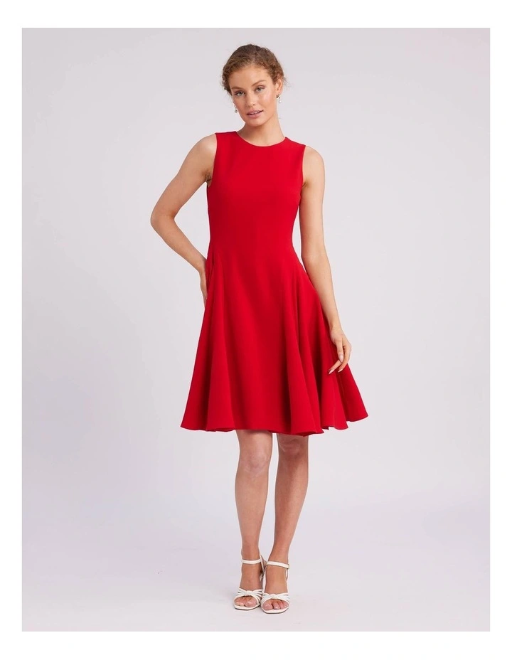 Cherie Crepe Dress in Red