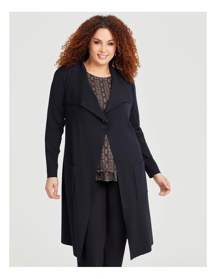 Downtown Natural Cardigan in Black