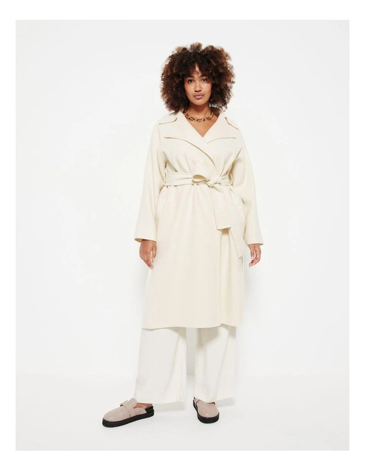 The Double Faced Wool Trench Coat in Ecru