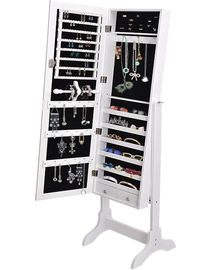 Mirror Jewellery Cabinet in White