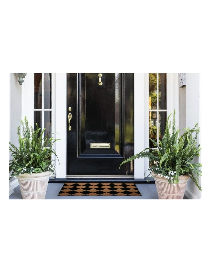 Diamond PVC Backed Coir Doormat 75x120 cm