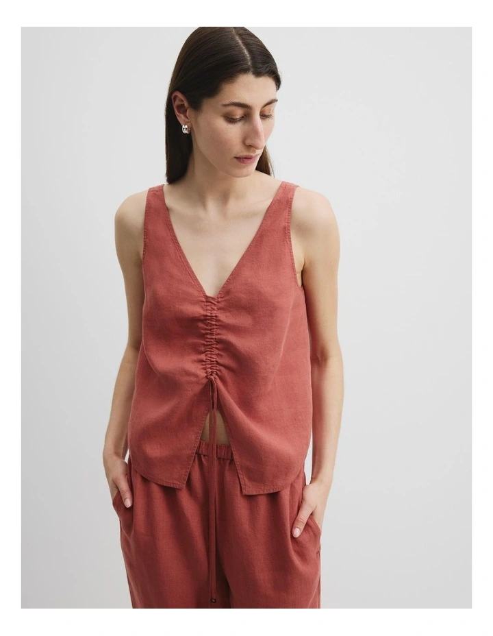 Ruched Cami in Russet
