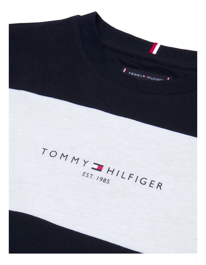 Boys 3-7 Colour-Blocked Crew Neck T-Shirt in Blue