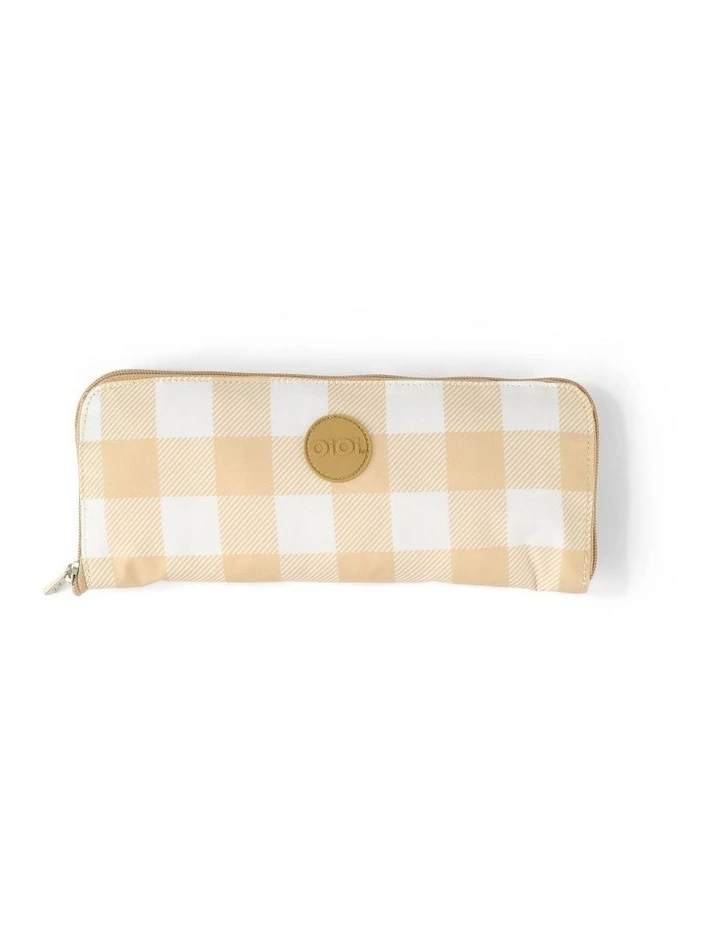 Fold Up Tote in Beige Gingham