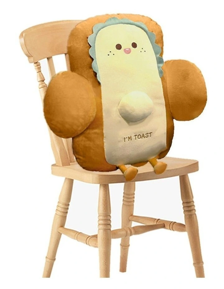 Cute Face Toast Bread Cushion Stuffed Car Seat Plush 58cm in Beige