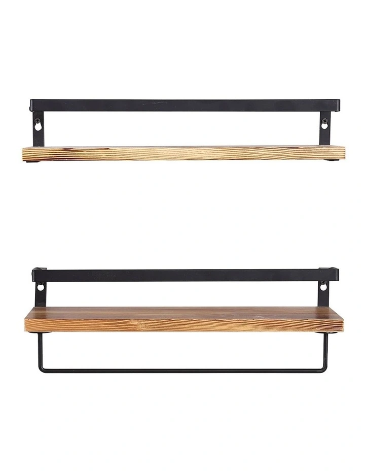 Floating Display Shelves in Brown/Black