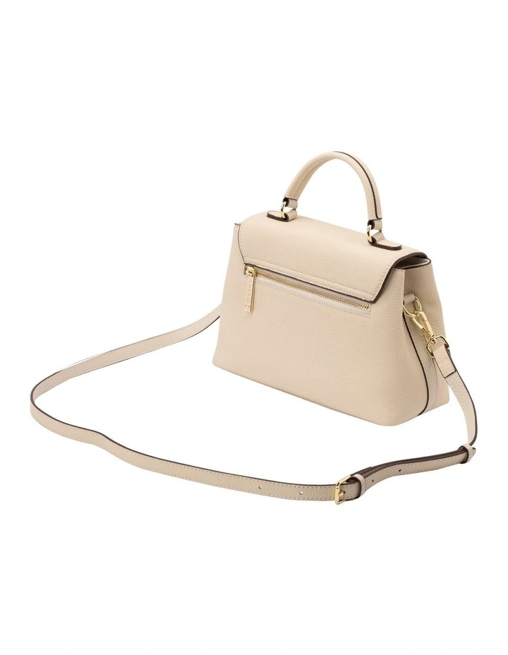 Nadine Leather Top Handle Crossbody Bag in Cream