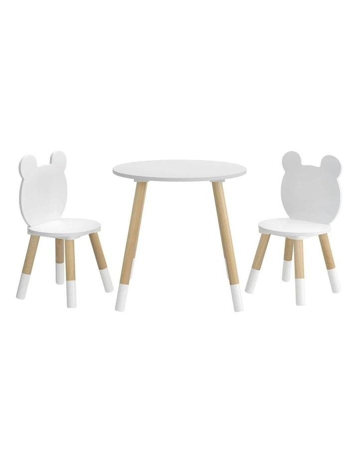 Table and Chairs Set 3 Piece in White