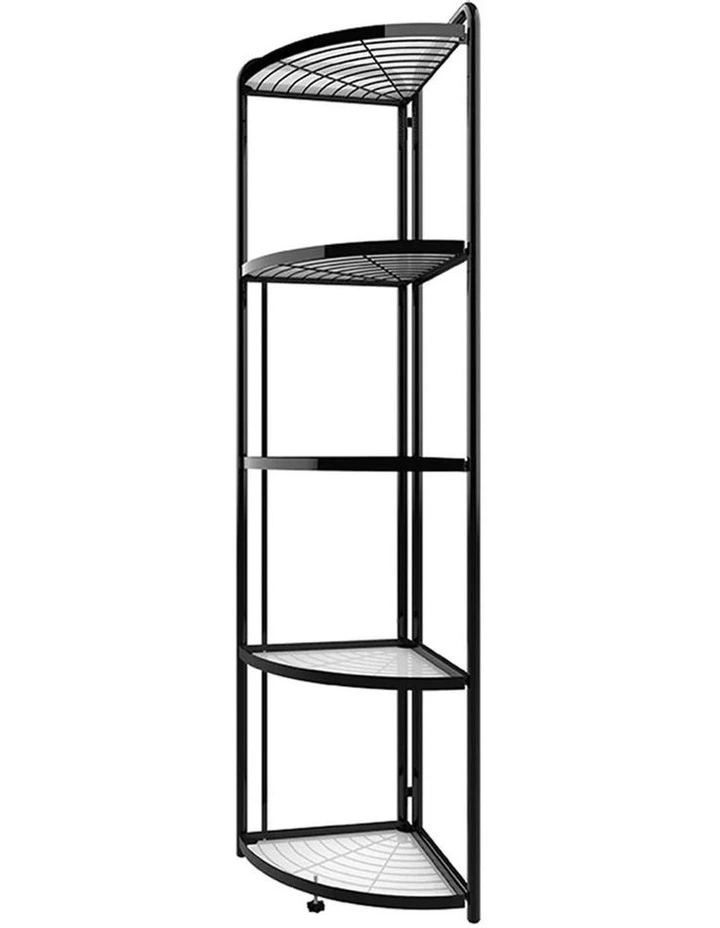 5 Tier Steel Triangular Corner Stand in Black