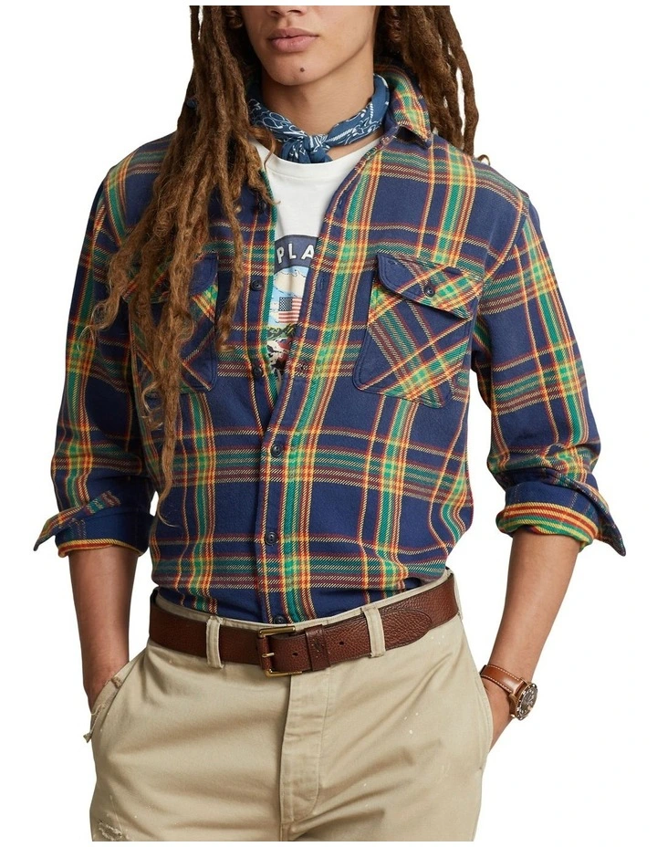 Custom Fit Plaid Flannel Workshirt in Assorted
