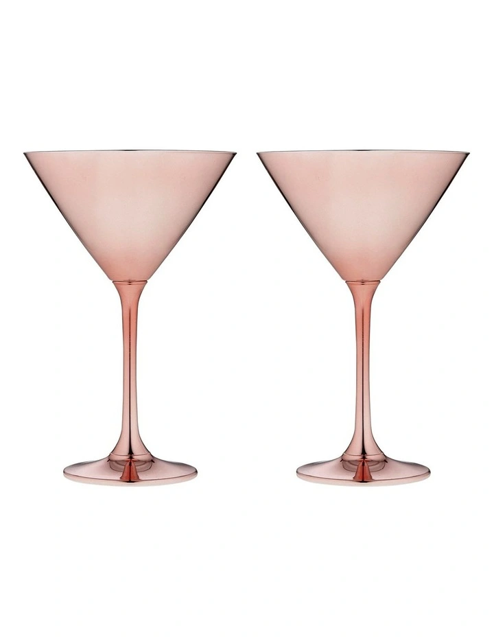 Aurora Martini Glass 2 Pack in Rose